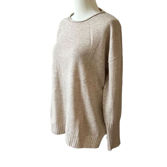J MCLAUGHLIN 100% CASHMERE SWEATER PULLOVER CREWNECK MINIMALIST NEUTRAL M - Picture 5 of 13
